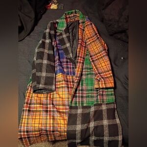 Dolls Kill Plus 3XL Multicolor Plaid Trench Coat